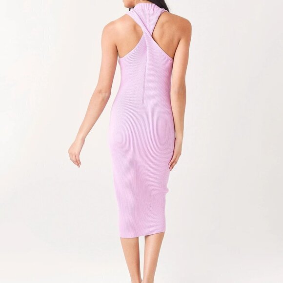 NAADAM Twist Back Ribbed Dress in Violet Size M - Picture 1 of 10